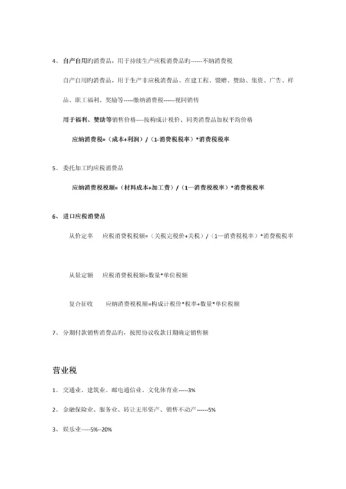 2023年自考会计税收学公式汇总.docx