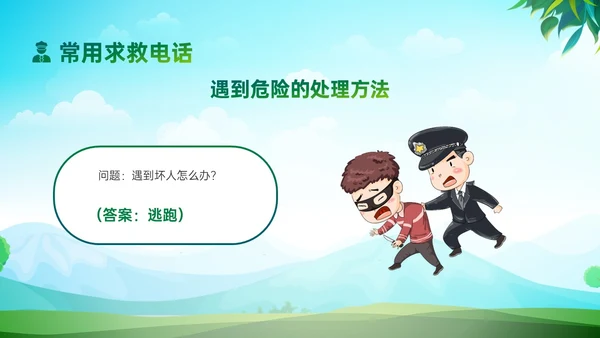 绿色清新展板风格警察进校园PPT课件警察节