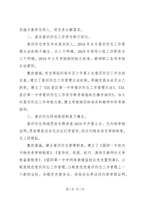 关于县委专项巡察组巡察意识形态工作反馈意见的整改情况报告.docx