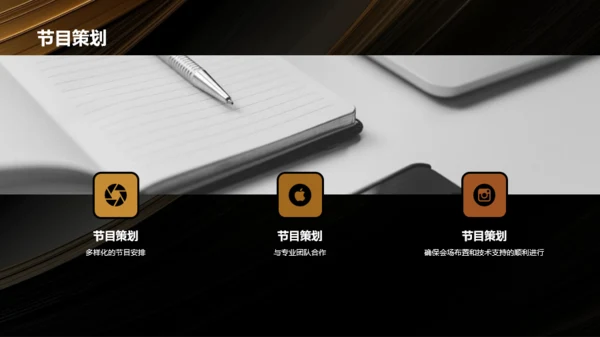 黑金奢华时尚企业年会策划PPT