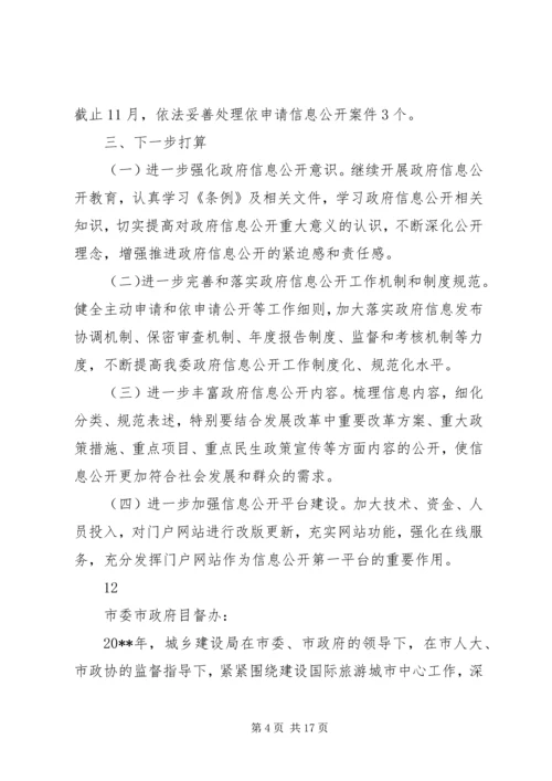 市发展和改革委员会政府信息公开情况自查报告.docx