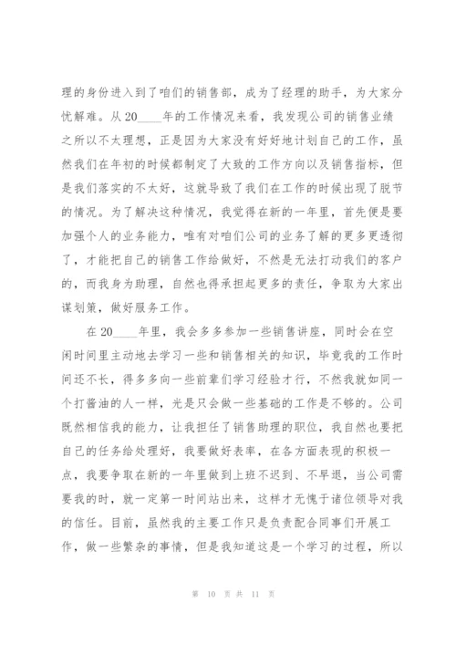 销售助理工作计划范文.docx