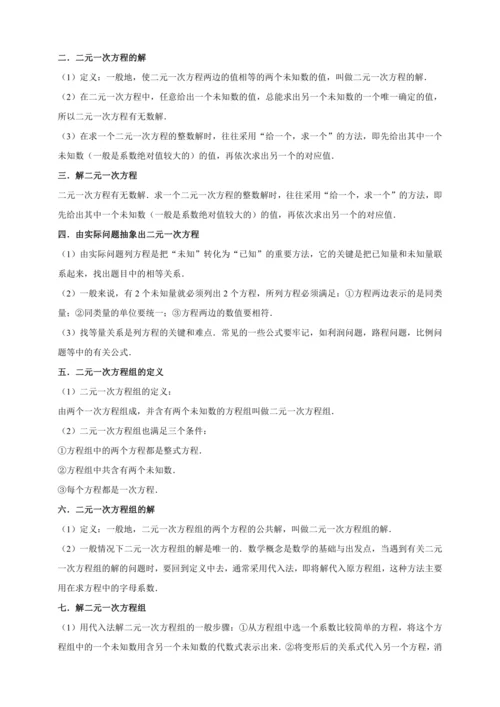 【2023春人教七下数学期末专题复习】各章节考点梳理必记