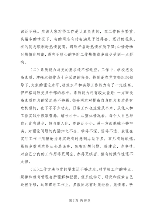 最新党支部班子成员两学一做对照剖析材料.docx