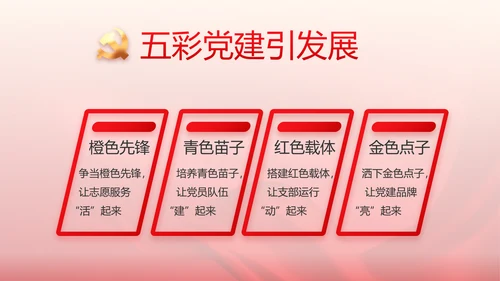 简约红色党建党支部工作汇报PPT党课