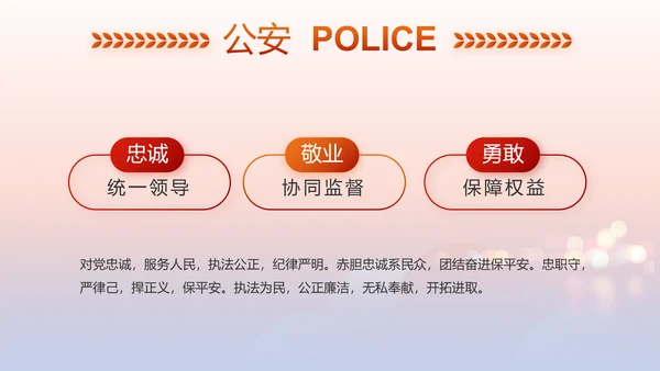 红色大气公安民警述职报告动态PPT模板