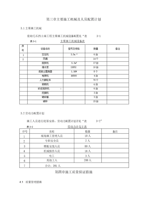 重力式挡土墙施工专项方案