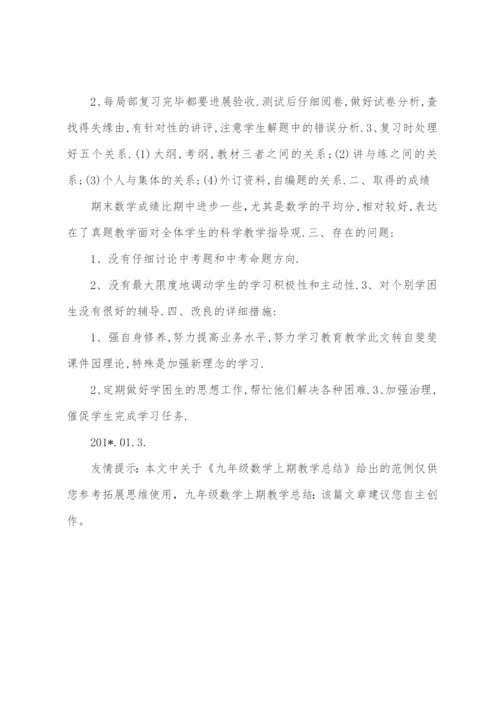 九年级数学上期教学总结.docx