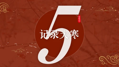 大寒中国风传统文化节气通用PPT教学课件