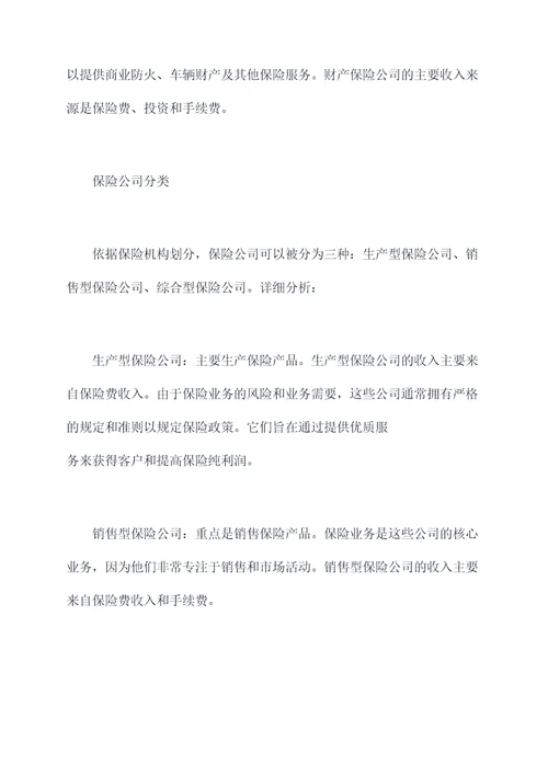 保险公司知识点