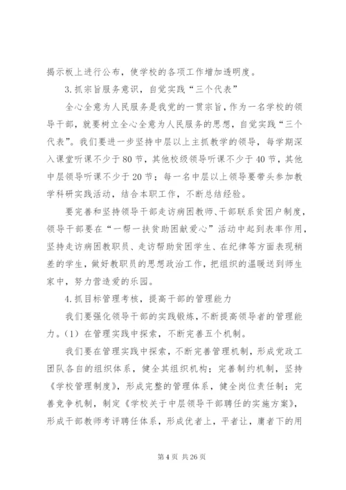 学校加强领导班子建设提高干部队伍素质实施意见.docx