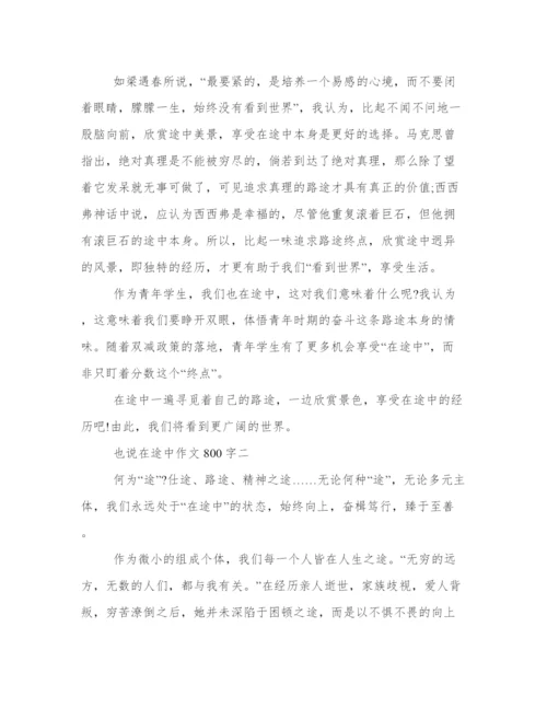 也说在途中议论文 也说在途中作文800字范文精选.docx