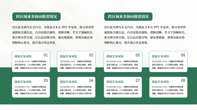 绿色商务风多项列表PPT单页