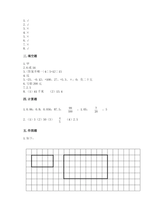 沪教版小学数学六年级下册期末检测试题精品有答案.docx