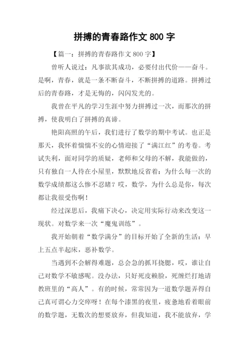 拼搏的青春路作文800字-1.docx