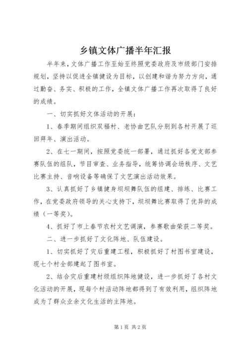 乡镇文体广播半年汇报.docx