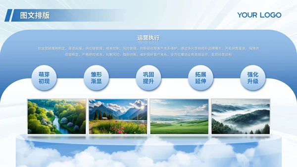 蓝色简约风图文排版PPT版式合集
