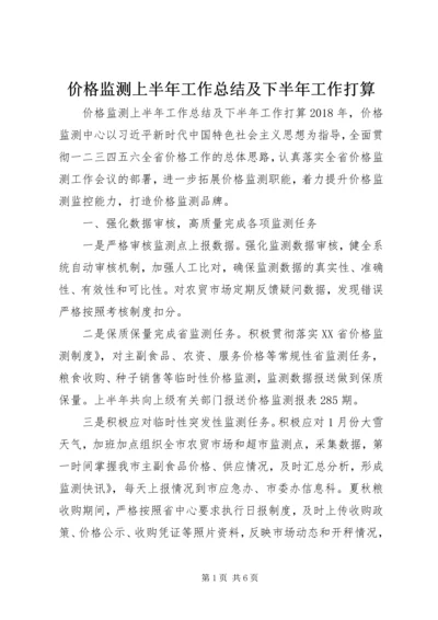 价格监测上半年工作总结及下半年工作打算.docx