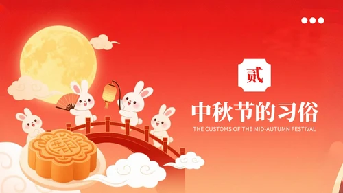 红色中国风风格中秋节介绍PPT模板