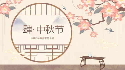 黄色中国风中国四大传统节日介绍PPT