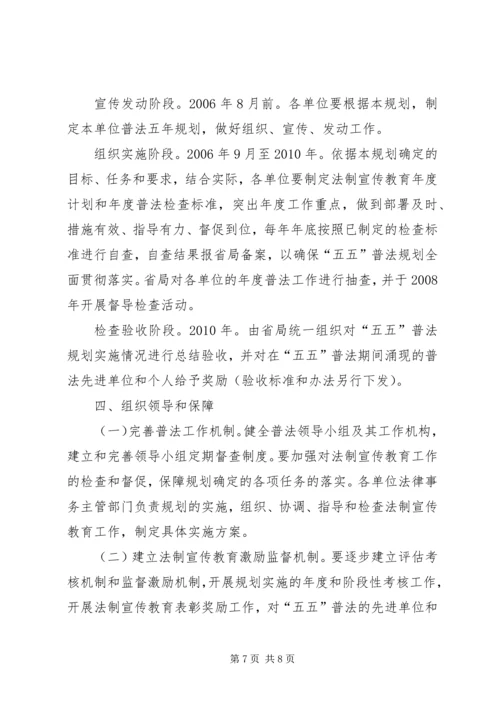 某局法制宣传教育的第五个五年规划 (3).docx