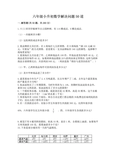 六年级小升初数学解决问题50道精选.docx