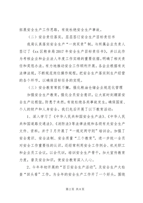 粮食局度安全生产工作总结及安全生产工作计划范文.docx