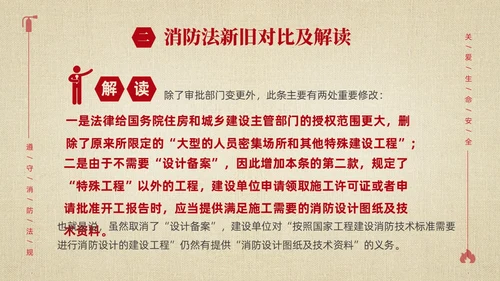 黄色简约学习解读中华人民共和国消防法课件PPT全国消防日