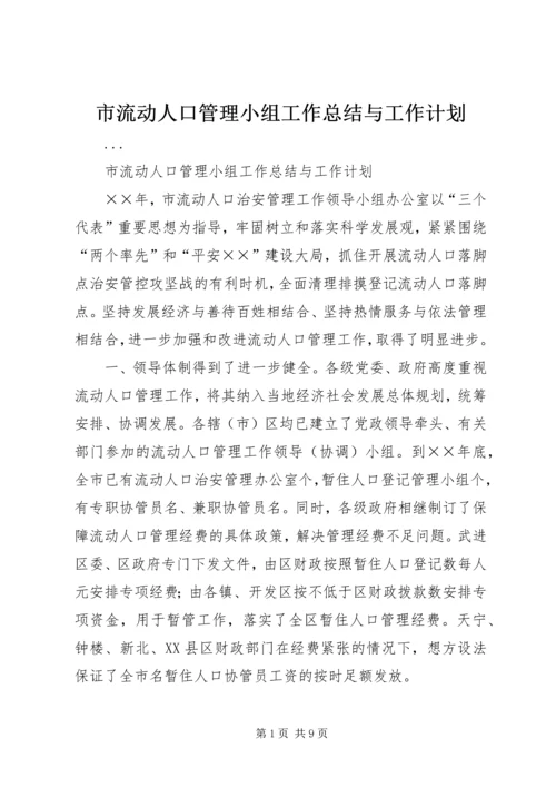 市流动人口管理小组工作总结与工作计划 (2).docx