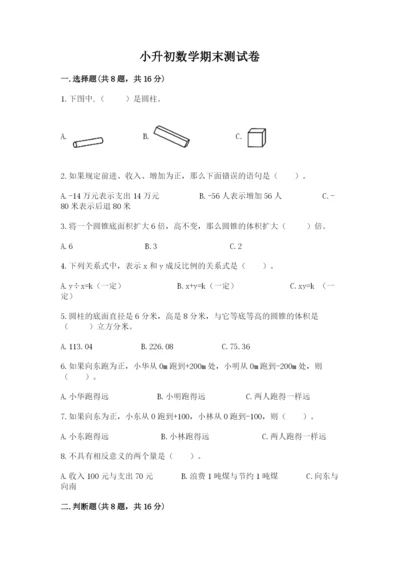 小升初数学期末测试卷附答案【夺分金卷】.docx