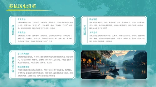 绿色古风那苏杭旅游介绍PPT模板