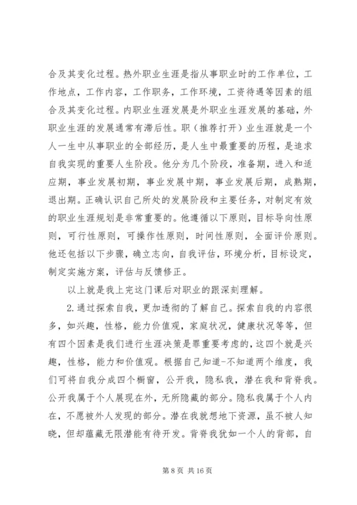 第一篇：职业规划心得.docx