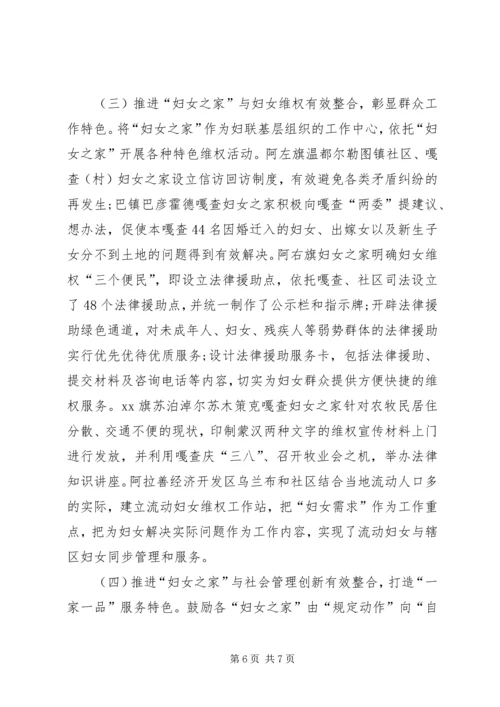 关于妇联“妇女之家”建设经验材料.docx