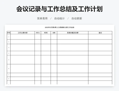 会议记录与工作总结及工作计划