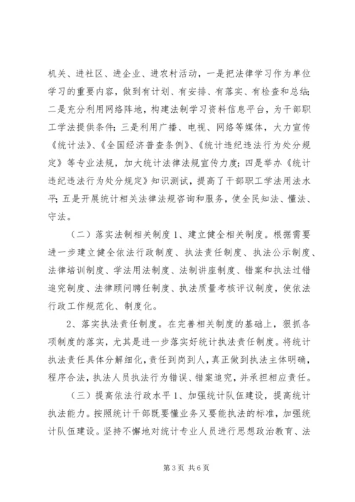 县统计局普法依法整治工作汇报.docx