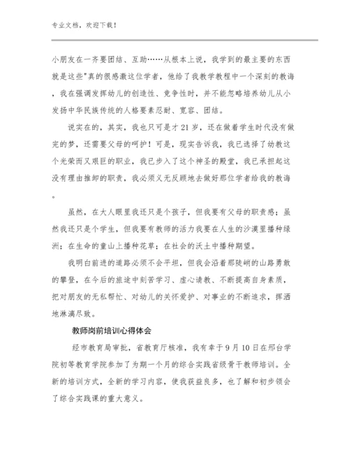 教师岗前培训心得体会优选例文9篇.docx