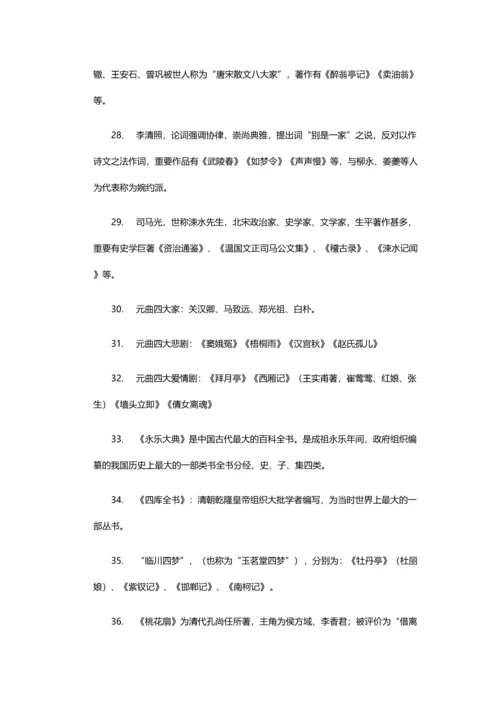 2023年国考公务员常识模块必背的人文知识点.docx