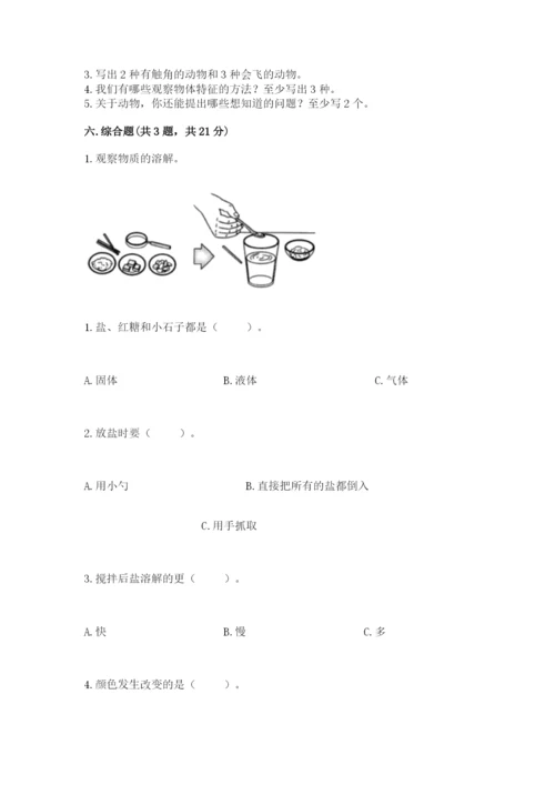 教科版一年级下册科学期末测试卷重点班.docx