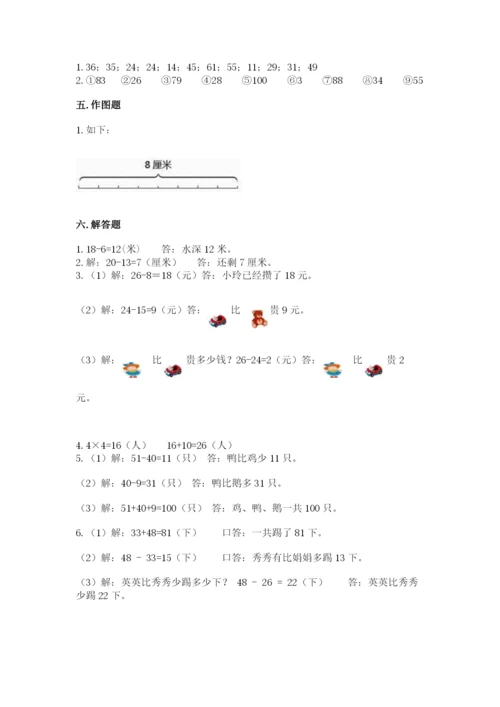 小学数学试卷二年级上册期中测试卷及参考答案.docx