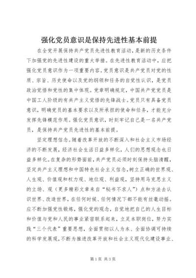 强化党员意识是保持先进性基本前提.docx