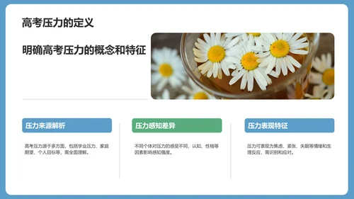 蓝色小清新高考心理辅导讲座PPT模板
