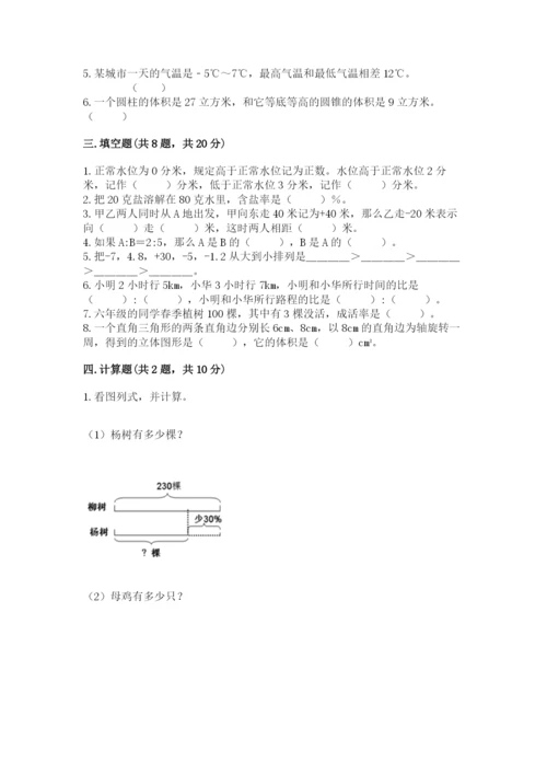 贵南县六年级下册数学期末测试卷（有一套）.docx