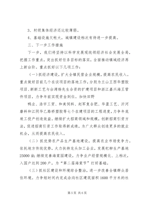 任健镇镇域经济发展工作情况汇报.docx