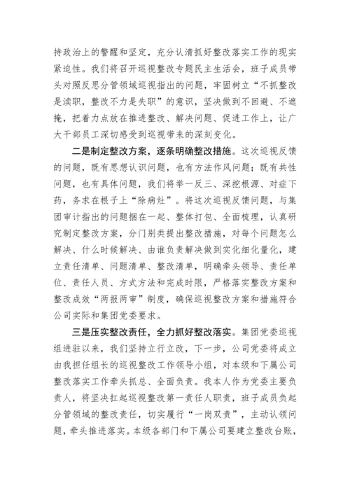 【国资国企】国企党委书记在集团巡视反馈会议上的表态发言.docx