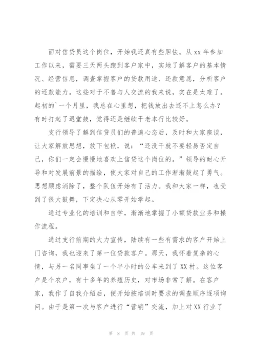 银行信贷员个人工作总结汇编6篇.docx