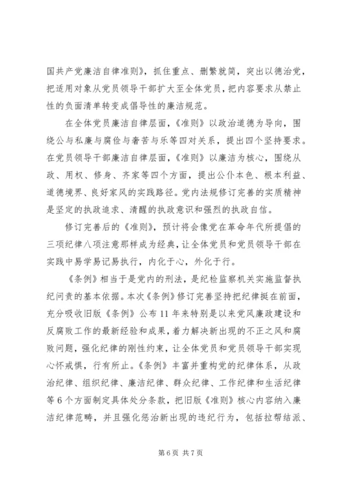 党的廉洁自律的主要内容.docx