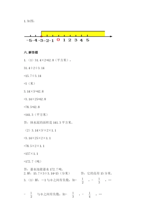 临夏县六年级下册数学期末测试卷带精品答案.docx