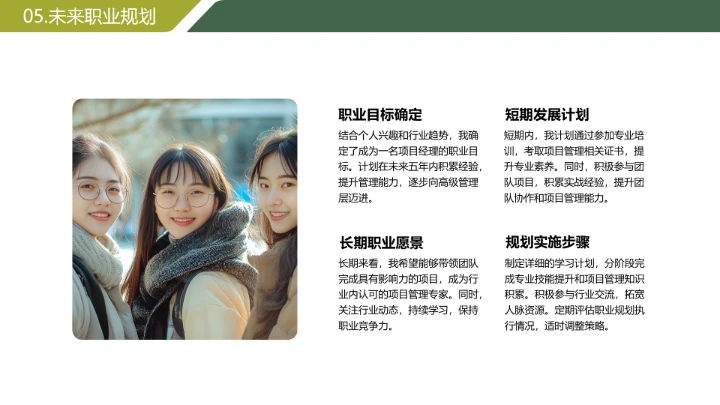 绿色简约风大学生暑期实习报告完整内容参考模板PPT