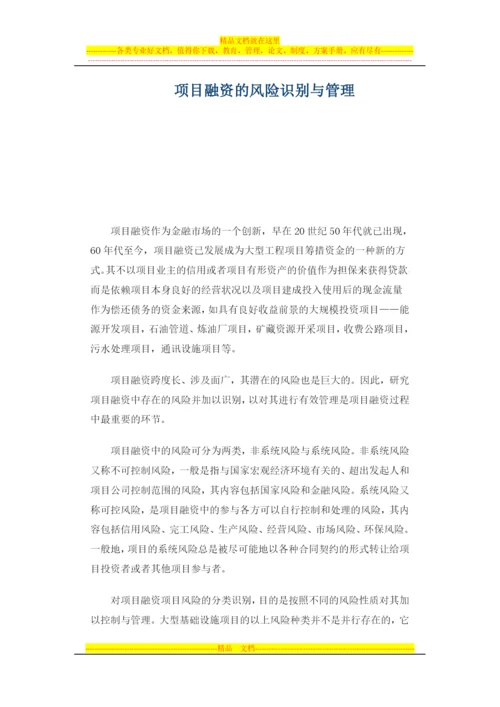 项目融资的风险识别与管理.docx