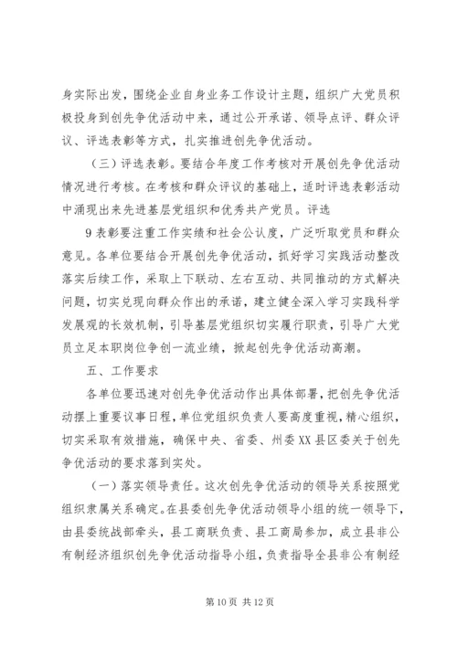 非公有制经济组织党组织和党员深入开展创先争优活动实施方案 (5).docx